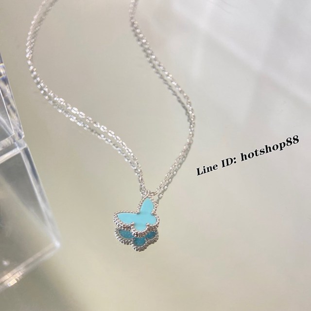 Tiffany新款繩結項鏈 蒂芙尼純銀蝴蝶綠松石項鏈 zgb2555